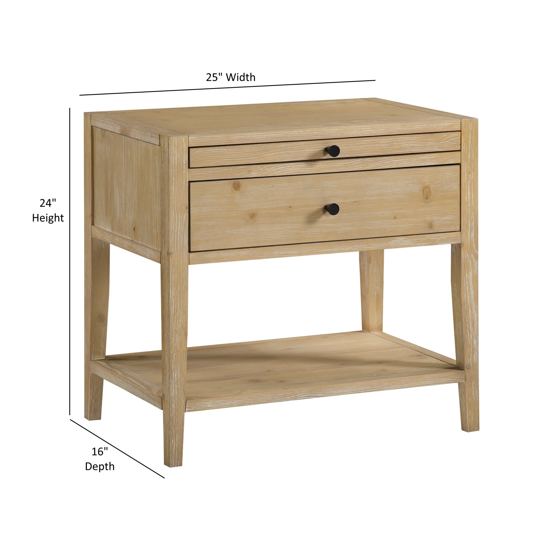 Sunveil - 1 Drawer Nightstand With Pull Out Tray And Open Shelf - Natural - Image 3