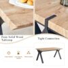 Wood Textured Dining Table With A Frame Legs.Density Board Sticker Pipe Spraying, Suitable For Various Occasions Such As Living Rooms - Black - Image 11