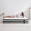 12" Full Size Hybrid Mattress Breathable Cool Knitted Cover Soft Memory Foam Individual Pocket Spring - White / Black - Image 6