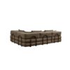 Oversized Upholstered Sectional Sofa Couch Set, Modular L Shaped Floor Sofa Set With 6 Pillows For Living Rooms - Brown - Image 16