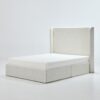 Carmen - King Upholstered Wingback Bed Frame With High Headboard - Ivory - Image 10