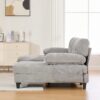 U Shaped Sectional Sofa Couch With Dual Chaise Lounges, Storage Pockets And Armrest Pillows - Gray - Image 8