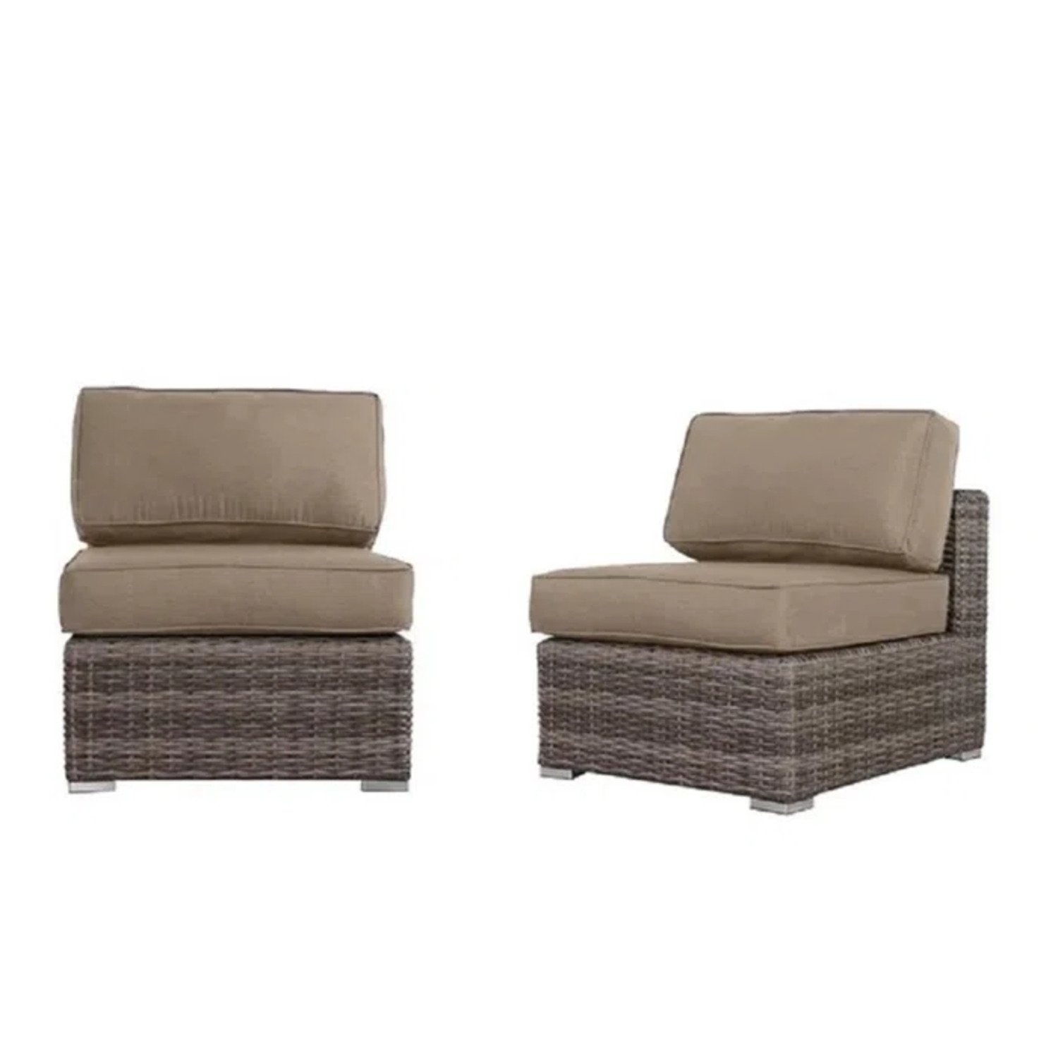 Outdoor 4 Piece Seating Group With Cushions - Gray Mix - Image 5