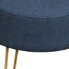 Ottoman, Pouf, Footrest, Foot Stool, Round Metal Legs, Contemporary, Modern - Blue / Gold - Image 3