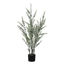 44" Tall, Artificial Plant, Eucalyptus Tree, Indoor, Faux, Fake, Floor, Greenery, Potted, Real Touch, Decorative - Green / Black