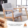 Accent Chair With Pillow, Upholstered Arm Chair - Light Gray - Image 7