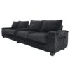 Modern 4 Seater Corduroy Sofa Couch With USB Ports And Hidden Storage - Black - Image 12