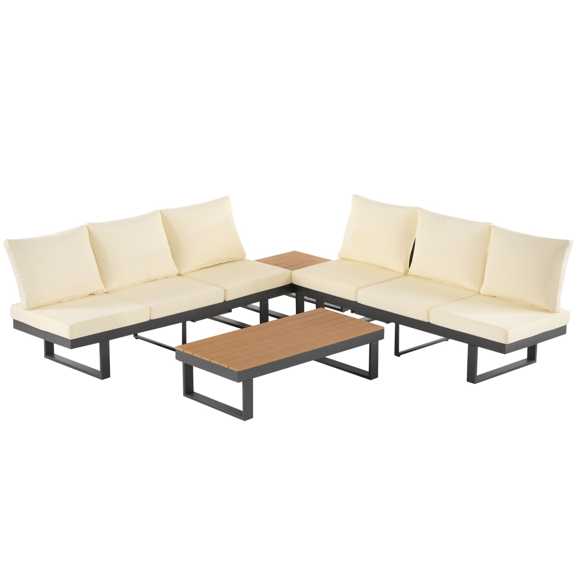 Outdoor Sectional Sofa Set With Adjustable Reclining Seats For Backyard - Beige - Image 21