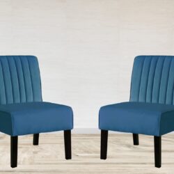 Reese - Mid-Century Modern Accent Chairs With Minimalist Design, Elegant Upholstery And Legs (Set of 2) - Blue