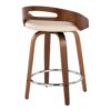 Cassis - Mid-Century Modern Fixed Height Counter Stool With Swivel (Set of 2) - Beige / Walnut - Image 4