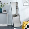 Aluminum Frame Minimalist Mirror, Bathroom Bedroom Wall Mirror, Elevating Contemporary Interiors, Can Be Wall Mounted Or Opened As A Standing Mirror - Black - Image 7