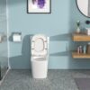 1 Piece Toilet & Dual Flush And Soft Closing Seat - White - Image 2