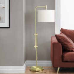 Lighting, Floor Lamp, Brass, Contemporary - Gold