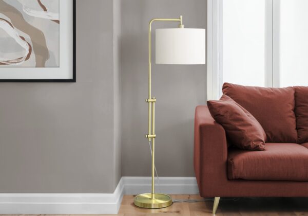 Lighting, Floor Lamp, Brass, Contemporary - Gold