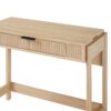 Transitional Reeded Lift Top Desk With Drawer - Oak - Image 5