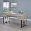 Charm - Writing Desk With 4 Drawers And Open Shelf - Driftwood / Gray - Image 2