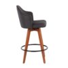 Ahoy - Contemporary Fixed Height Counter Stool With Bamboo Legs / Round Footrest (Set of 2) - Charcoal / Walnut - Image 3