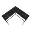 Corner Accent Console Table For Entryway, Marble Look Contemporary & Modern - Black - Image 5