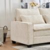 L Shaped Sectional Sofa With Movable Ottoman - Beige - Image 12