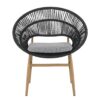 Cyril - Outdoor Wicker Papasan Style Dining Chair (Set of 2) - Dark Gray / Teak - Image 4