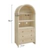 Arched Kitchen Pantry, Modern Farmhouse Wood Kitchen Storage Cabinets, Arched Storage Display Cabinet With Adjustable Shelves, Versatile Cupboard For Kitchen, Dining Room, Living Room - Natural - Image 3
