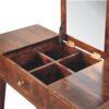 Dressing Table With Foldable Mirror - Walnut - Image 5