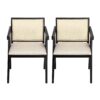 Chandigarh - Farmhouse Style Cane Upholstered Dining Chairs (Set of 2) - Black / Natural - Image 4