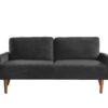 Sofa, European Style With Sleek Design, Modern & Vintage Flair, Upholstered 3 Seater Couch - Black - Image 2