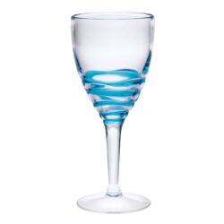 Swirl Plastic Wine Glasses (Set of 4), Bpa Free Acrylic, Unbreakable, 12Oz - Blue