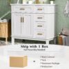 Bathroom Vanity With Sink, Soft Close Doors, And Storage Drawers, 36" - White - Image 10