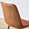 Modern Medieval Style Restaurant Cushioned Chairs With Suede Backrests And Black Metal Legs, (Set of 4) - Brown - Image 14