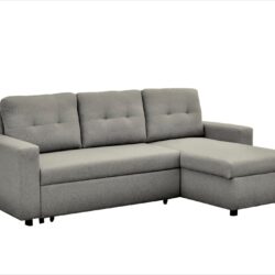 Convertible L Shaped Sectional Sleeper Sofa Bed, Saving Pull Out Couch - Gray