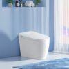 Tankless Smart Toilet With Bidet Built In, 1 Piece Bidet Toilet Seat, Auto Flush, Auto Open / Close, Heated Seat, Warm Water And Dry, Adjustable Temp, Remote Control Side Know - White - Image 2