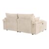 Double Chaise Lounge Set With Reversible Ottoman Soft Corduroy Fabric, Storage Ottomans, USB Port - Beige - Image 12