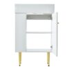 Hearth & Haven Amelia - Bathroom Vanity With Storage Cabinet, Single Ceramic Sink And Left Side Storage - White - Image 18
