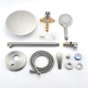 Wall Mounted Shower Set With High Pressure 10" Rain Shower Head And 5 Function Handheld Shower Head - Brushed Nickel - Image 4