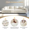 Plush Corduroy 4 Seat Sofa, Modern Comfy Upholstered Sofa Cloud Couch, Deep Seat Couches With Soft Pillows, Convertible Deep Seat Sofa Lounge Chair For Living Room Bedroom, Apartment, Office - Black / Gray - Image 10