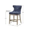 Carson - Counter Stool With Swivel Seat, Wingback - Navy - Image 3