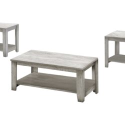 Table Set, Coffee, End, Side, Accent, Transitional (Set of 3) - Gray