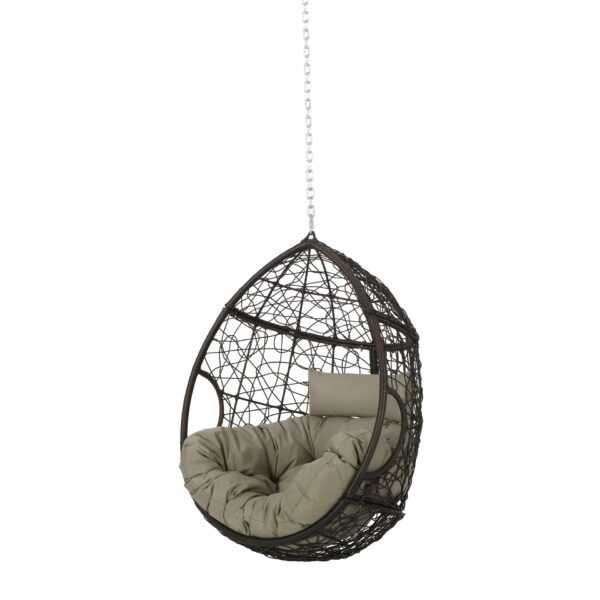 Teardrop Hanging Chair With 8Ft Chain - Khaki / Brown