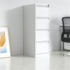 Steel Vertical File Cabinet With Lock, 4 Drawer, Metal Storage For A4 / Legal / Letter Size - White - Image 6