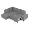 Versatile L Shaped Sofa Bed With Storage, Cup Holders, USB Ports Chenille - Gray - Image 16