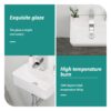 Modern Ceramic Rectangular Wall Mount Bathroom Sink With Single Faucet Hole - White - Image 7