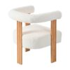 Mid-Century Modern Barrel Accent Chair, Upholstered Kitchen & Dining Room Chairs With Arms, Teddy Velvet Boucle Accent Chairs Side Chairs For Kitchen Living Room Bedroom - White - Image 12