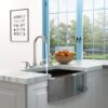 Kitchen Sink Faucet With 2 Handles And Pull Out Side Sprayer, 4 Hole Installation - Brushed Nickel - Image 4