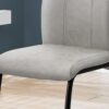 Dining Chair, Side, Upholstered For Dining Room, Contemporary & Modern (Set of 2) - Gray - Image 4
