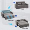 Pull Out Sofa Bed Convertible Couch Loveseat Sofa Modern Sleeper Sofa With Adjustable Backrest For Living Room - Gray - Image 6