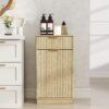 10 Gallon Tilt Out Trash Can Cabinet With Wave Textured Drawer - Oak - Image 11