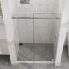 Frameless Shower Door, Sleek Silent Sliding Glass Door, Tempered Glass, 48" X 72" - Chrome - Image 9