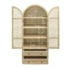 Tall Arched Kitchen Pantry, Arched Storage Display Cabinet With 2 Drawers & Adjustable Shelves, Rattan Door Versatile Storage Cabinet For Kitchen, Dining Room, Living Room - Natural - Image 6